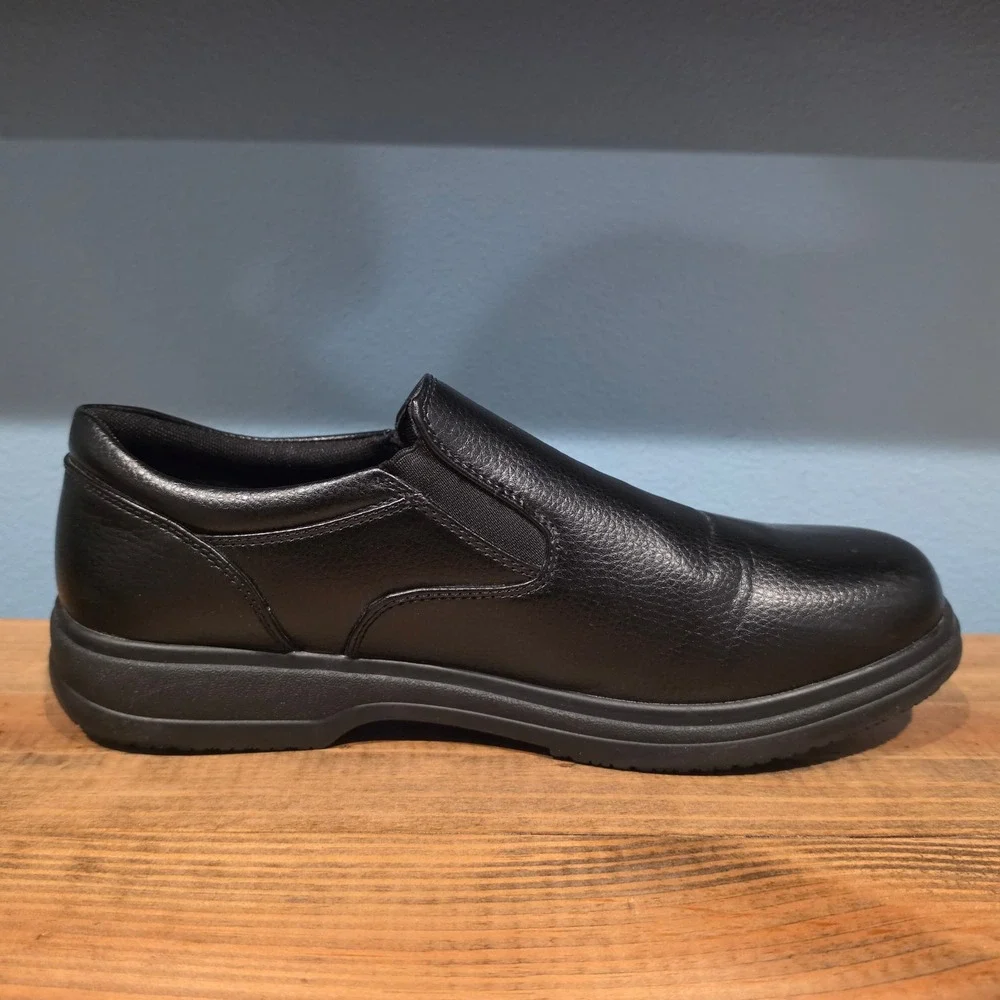 Deer Stags Mens Manager Vega Slip On Work Shoes Black Non Slip Memory Foam Sz 13